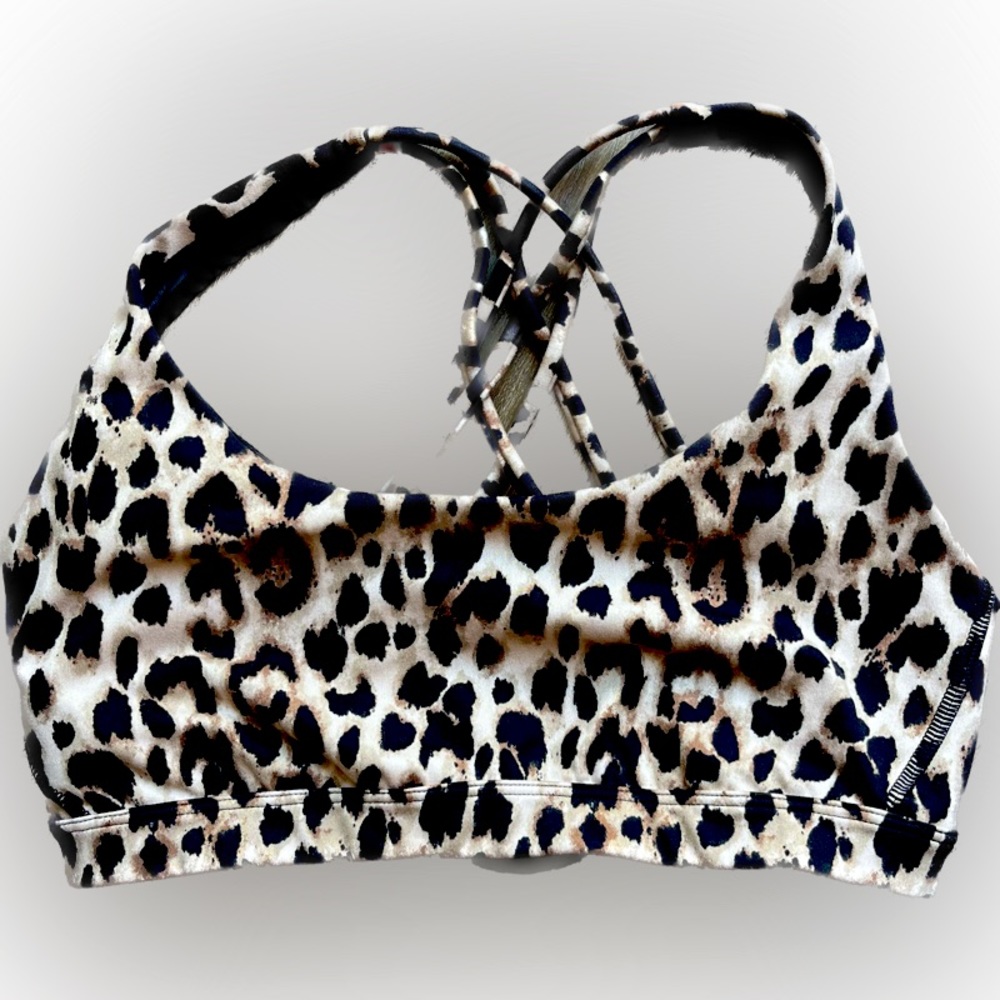 Victoria’s Secret Sports Bra Strappy Cheetah Medium